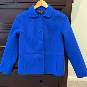 Vintage Talbots 6P Button Down Blue Wool Coat